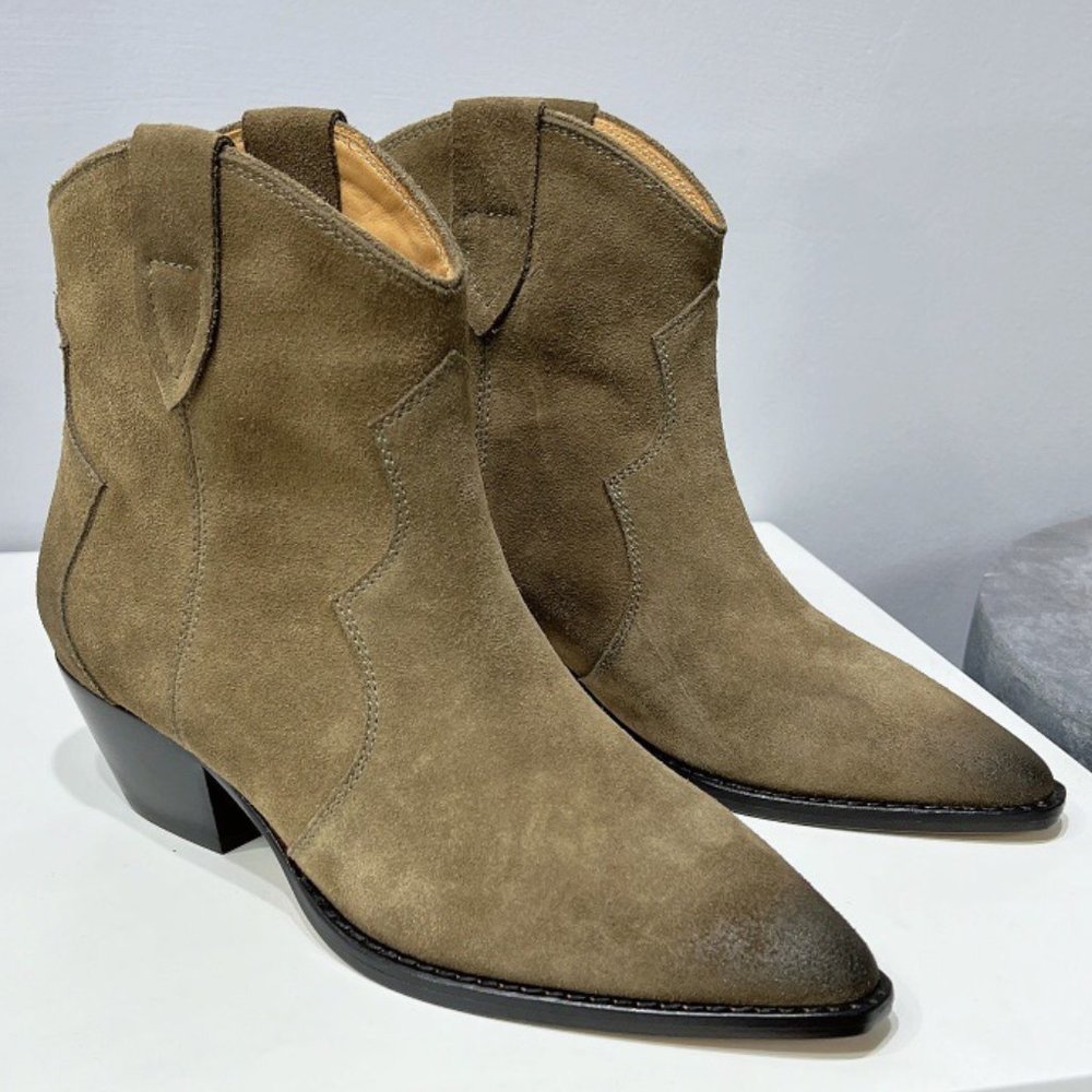 Isabel Marant Duerto suede cowboy boots brown